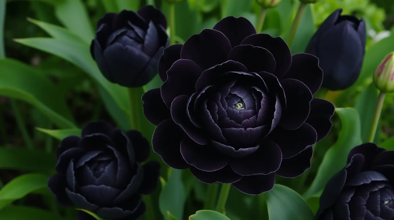 black flowers